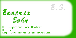 beatrix sohr business card